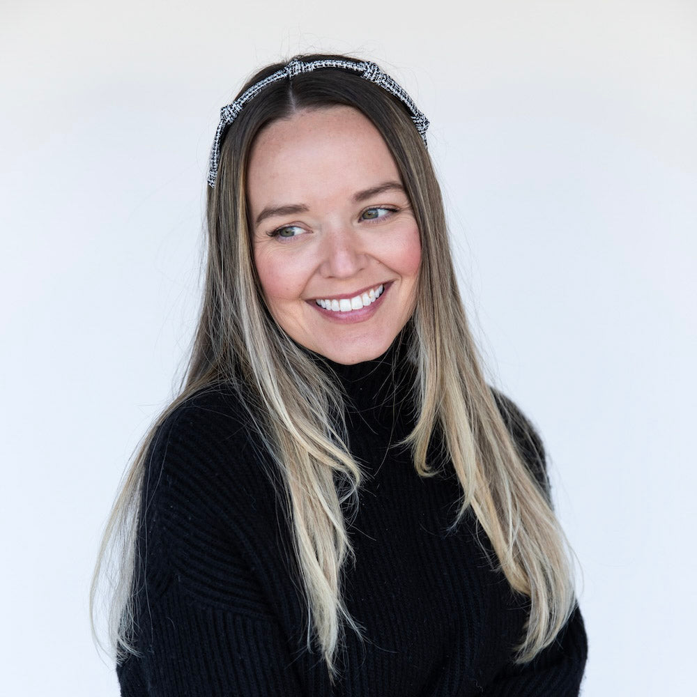 Knotted Tweed Headband - Black Ivory