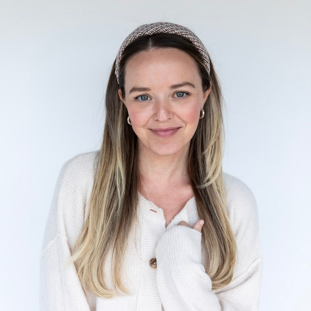 Classic Padded Tweed Headband - Espresso Maroon