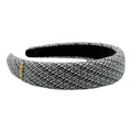 Classic Padded Tweed Headband - Black Ivory