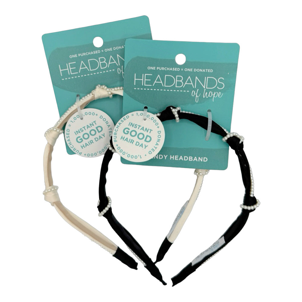 Knotted Satin Headband - Black Pearl