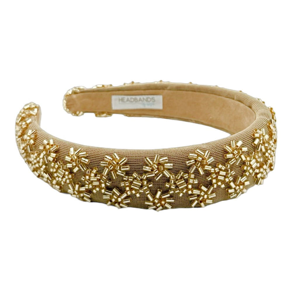 Embellished Starburst Padded Headband - Gold