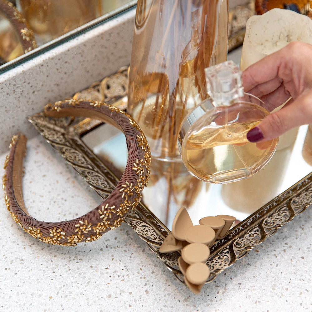Embellished Starburst Padded Headband - Gold
