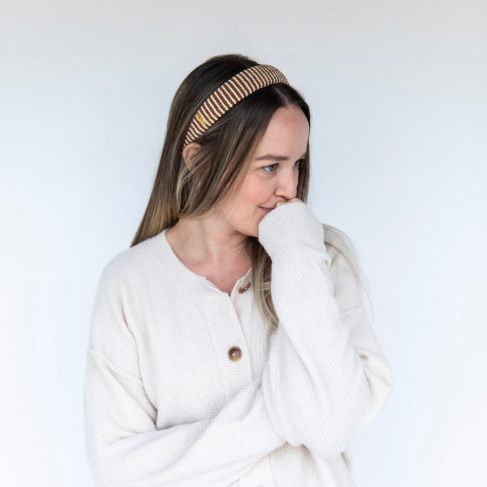 Classic Padded Rope Headband - Gold Ivory