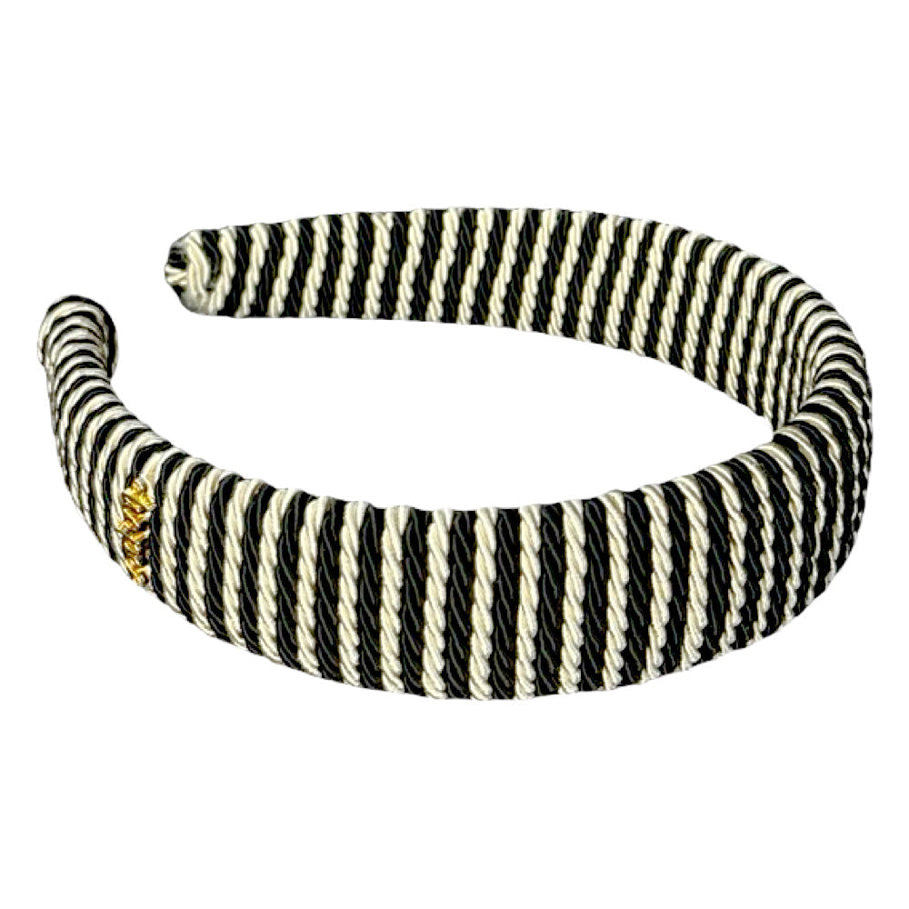 Classic Padded Rope Headband - Black Ivory