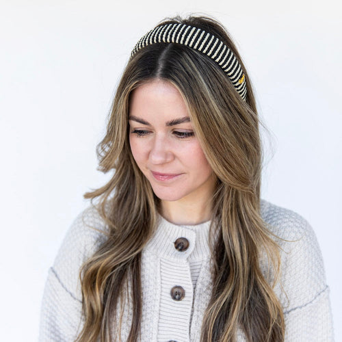 Classic Padded Rope Headband - Black Ivory