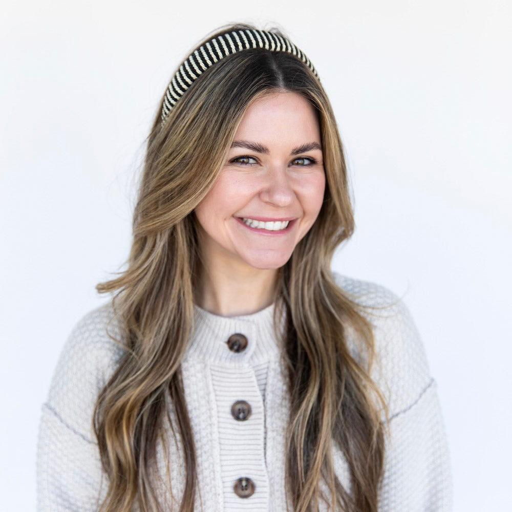 Classic Padded Rope Headband - Black Ivory