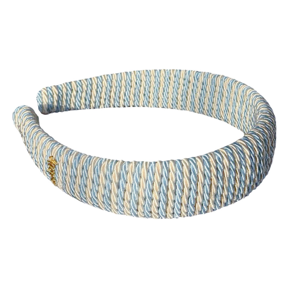 Classic Padded Rope Headband - Blue White