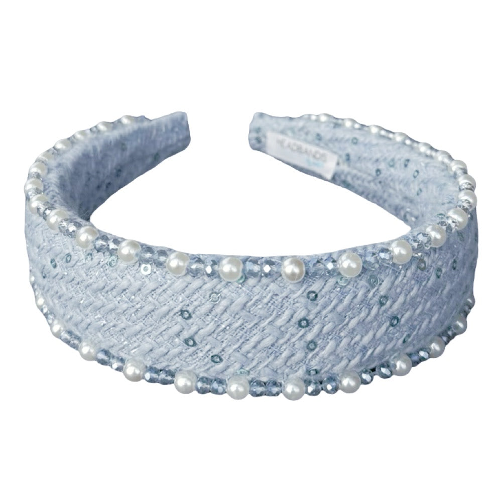 Classic Pearl Headband - Sky Blue