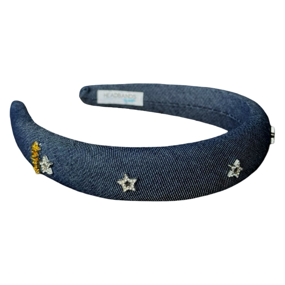 Classic Padded Star Headband - Dark Wash