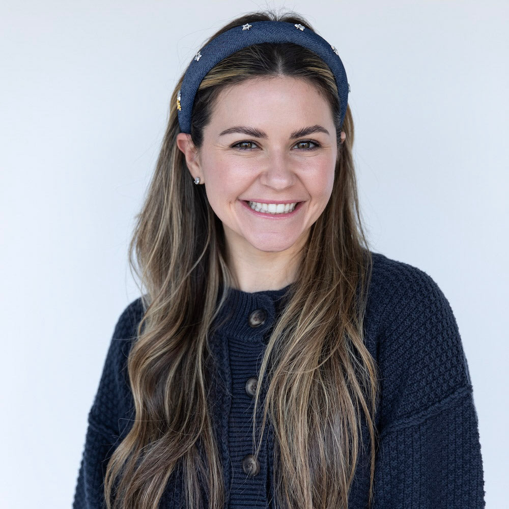 Classic Padded Star Headband - Dark Wash