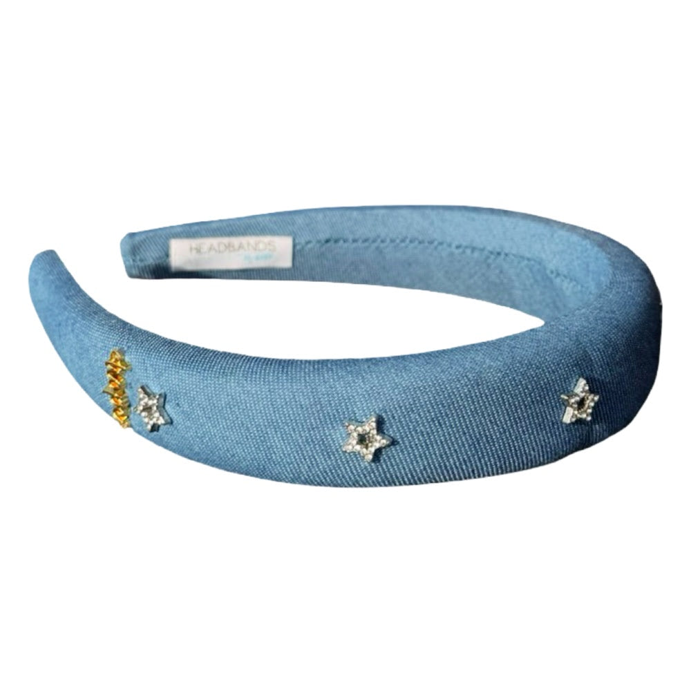 Classic Padded Star Headband - Medium Wash