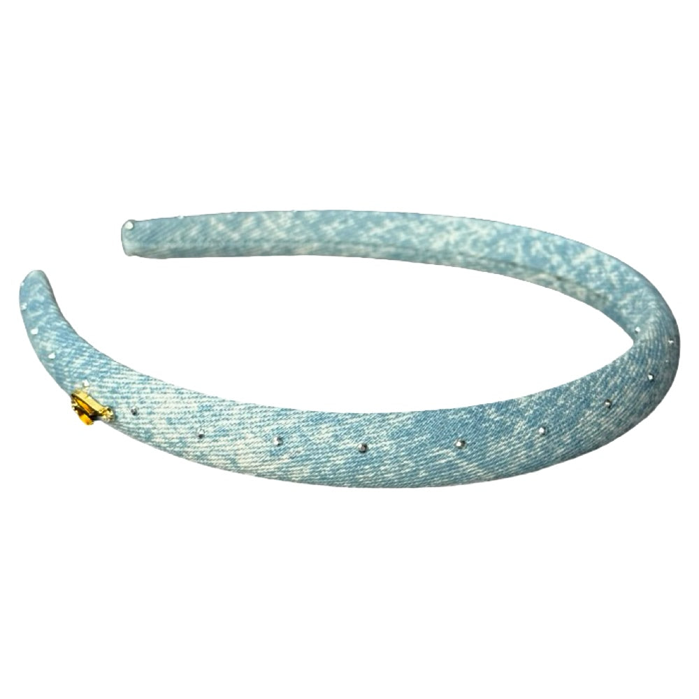 Classic Thin Padded Headband - Light Wash Stars