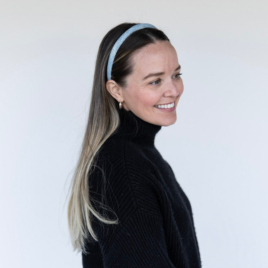 Classic Thin Padded Headband - Light Wash Stars