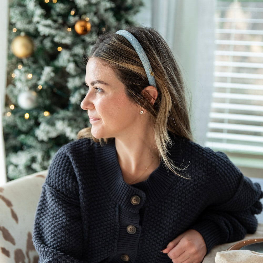 Classic Thin Padded Headband - Light Wash Stars
