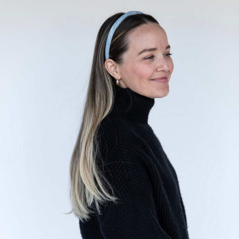 Classic Thin Padded Headband - Light Wash Stars