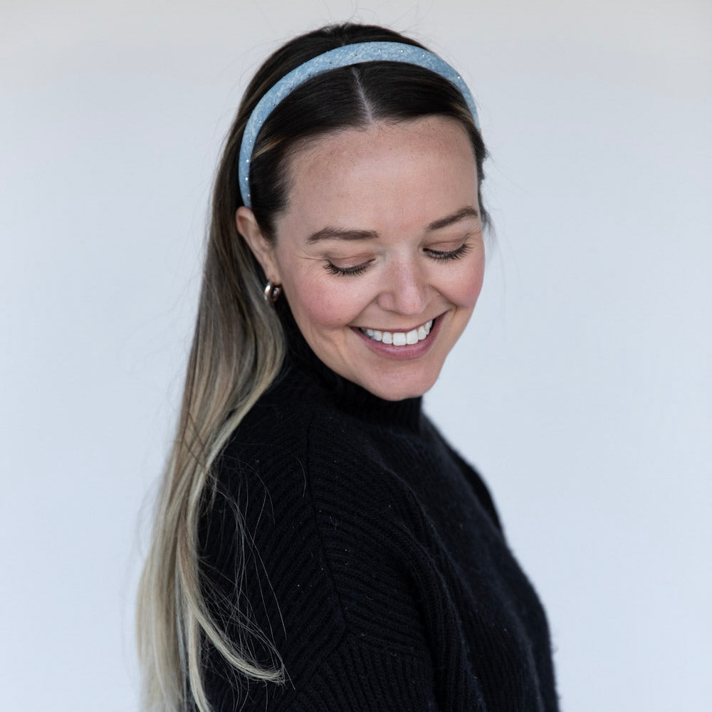 Classic Thin Padded Headband - Light Wash Stars