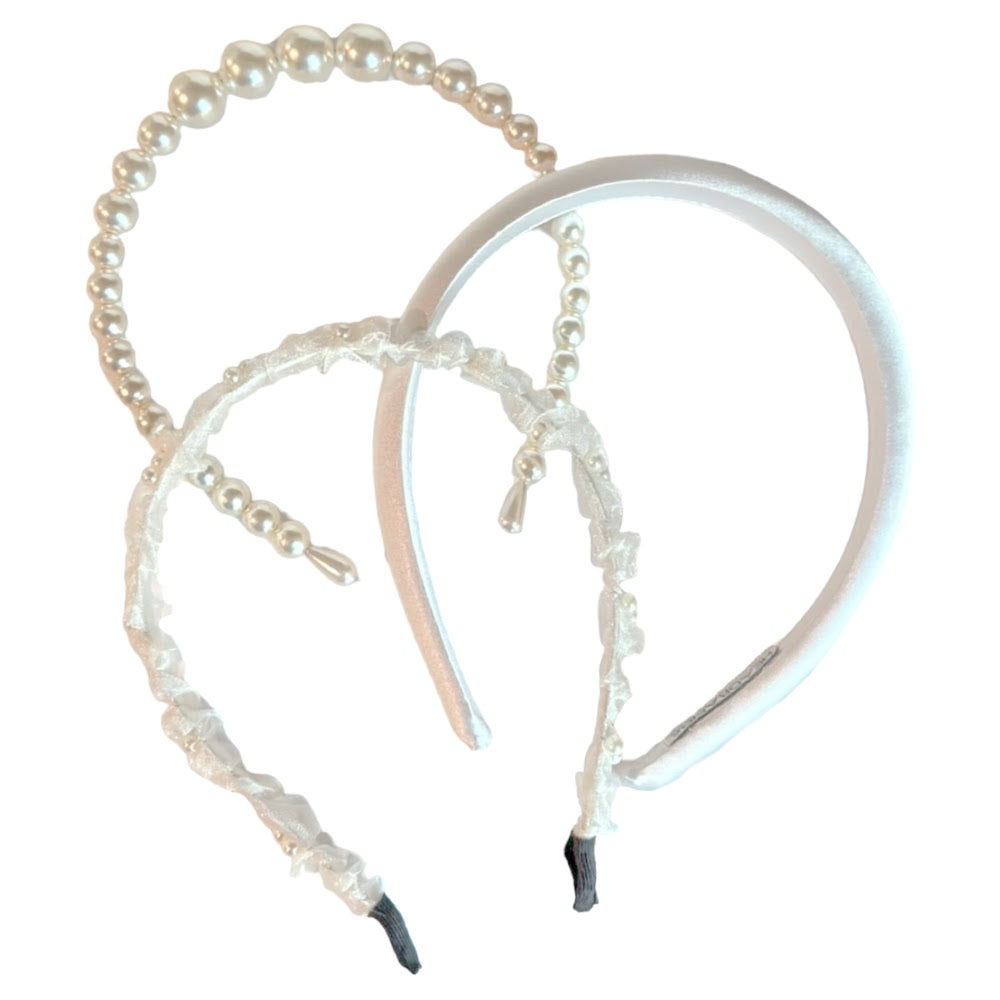 Classic Headband Set - Bridal White
