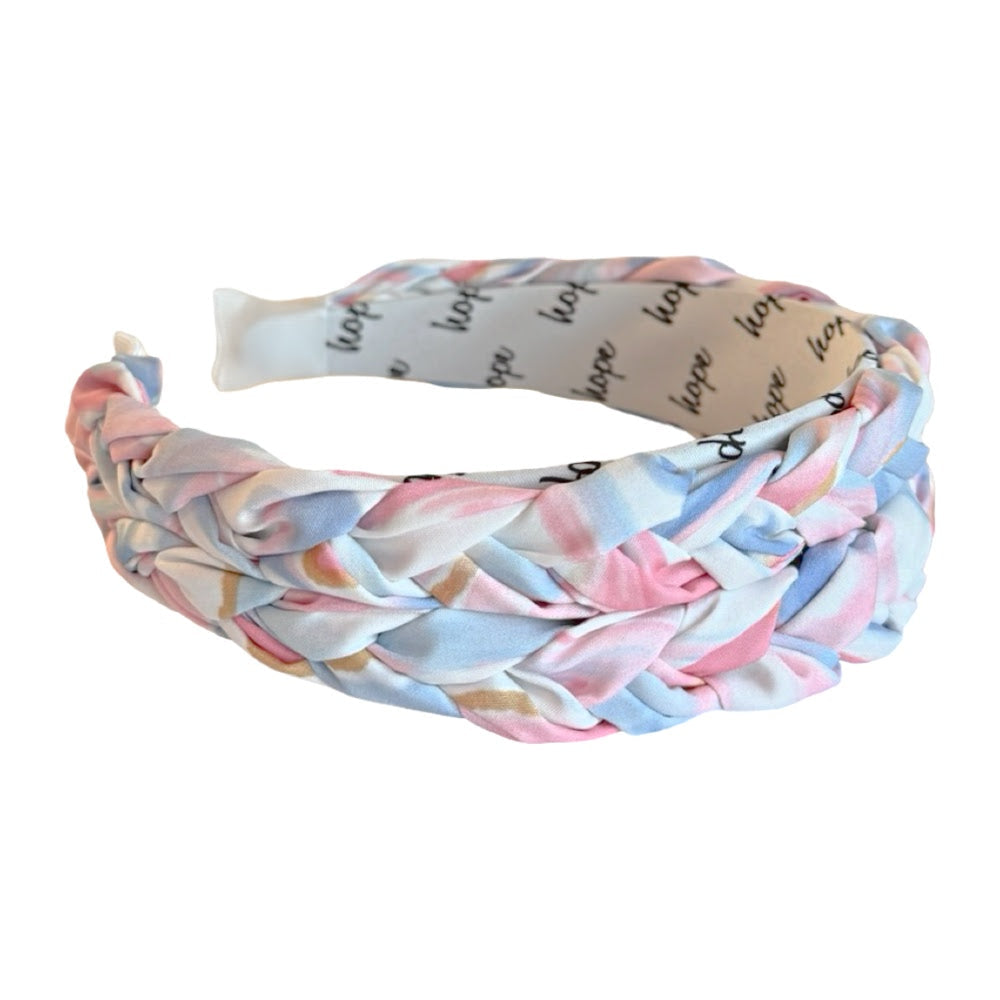 Blushing Braid Headband - Cotton Candy Skies Marble
