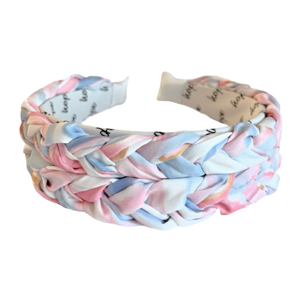 Blushing Braid Headband - Cotton Candy Skies Marble
