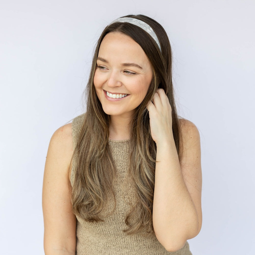Acetate Wide Headband - Pearlescent