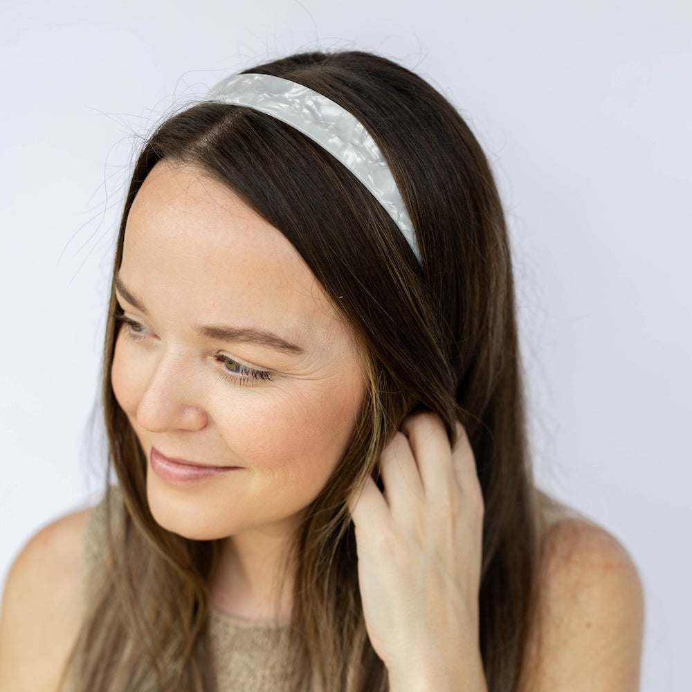 Acetate Wide Headband - Pearlescent