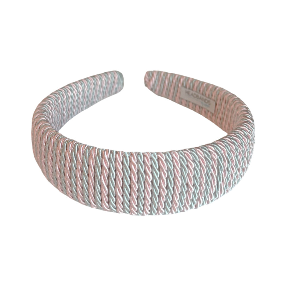 Classic Padded Rope Headband - Pink Grey
