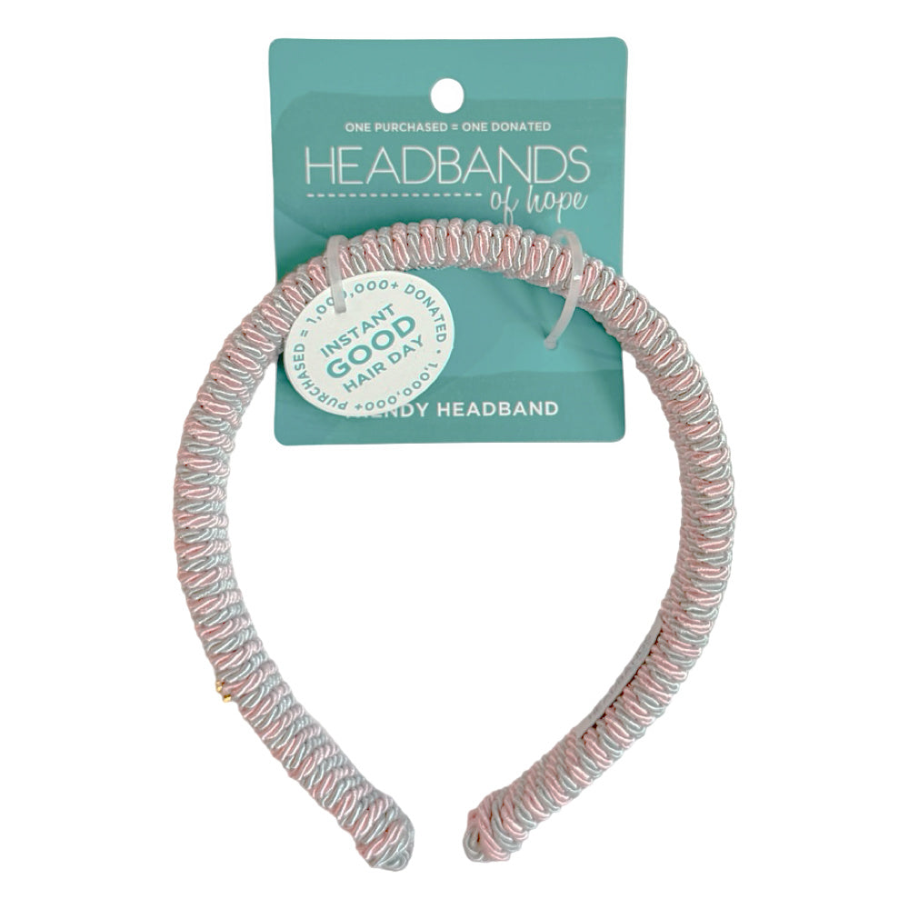 Classic Padded Rope Headband - Pink Grey