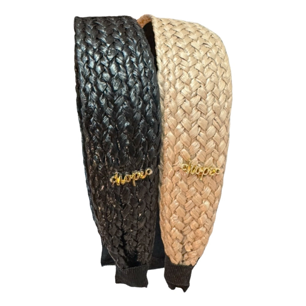 Wide Woven Headband - Black