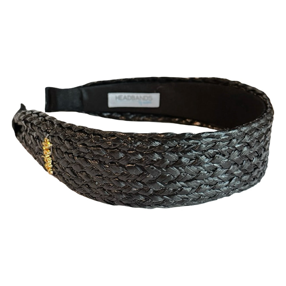 Wide Woven Headband - Black