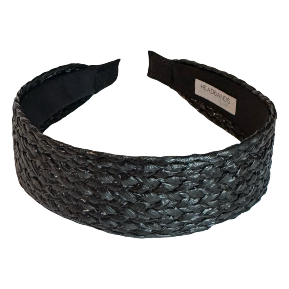 Wide Woven Headband - Black