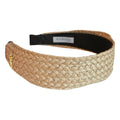 Wide Woven Headband - Tan