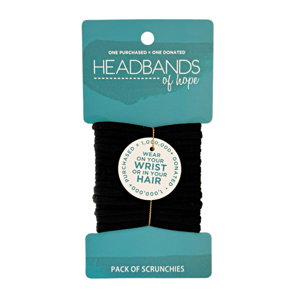 Nylon Hair Ties - 16 pc set - All Black