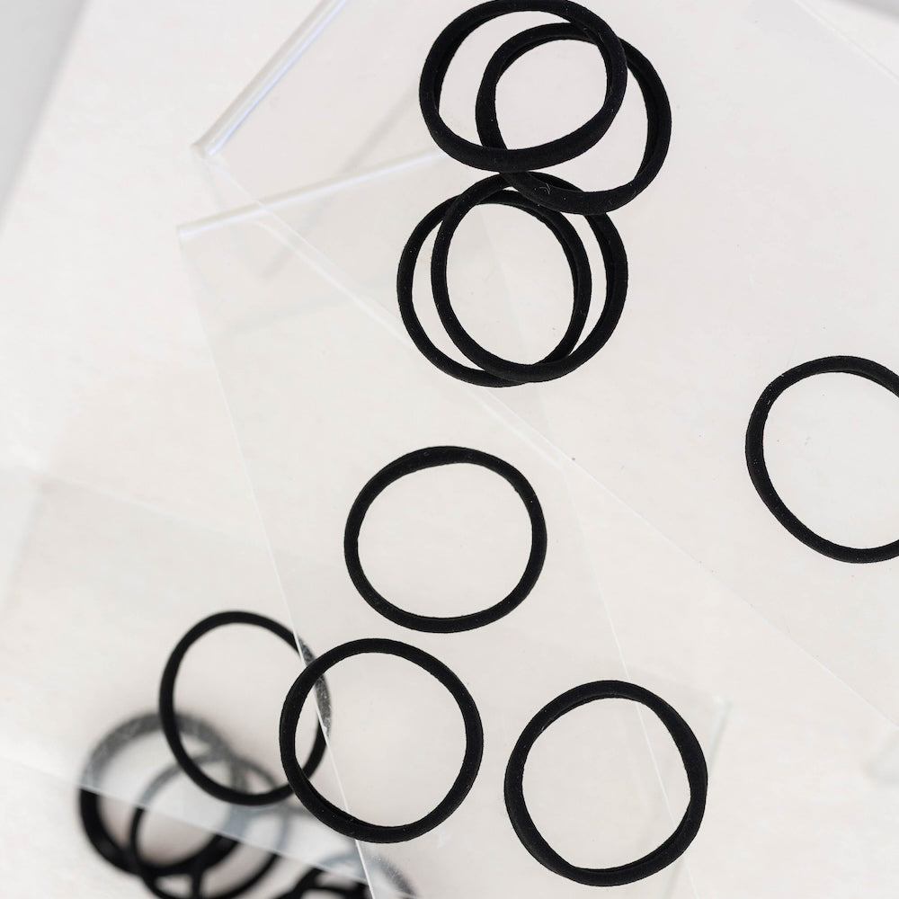 Nylon Hair Ties - 16 pc set - All Black