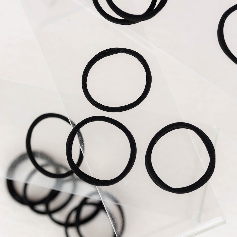 Nylon Hair Ties - 16 pc set - All Black