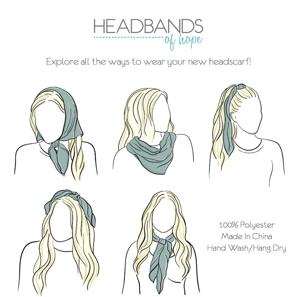 Satin Abstract Line Headscarf - Black + White