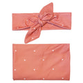 Baby Swaddle + Headband Set - Hearts