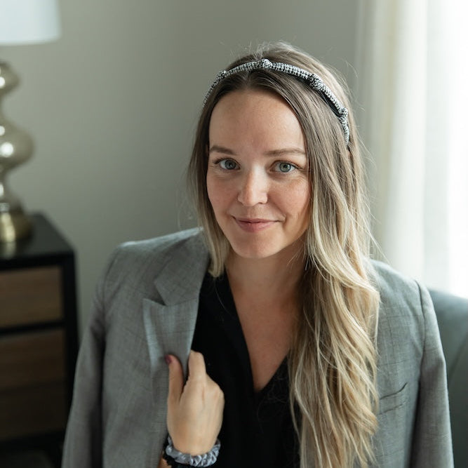 Knotted Tweed Headband - Black Ivory