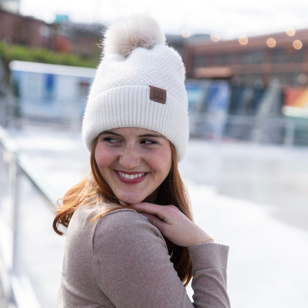Pom Pom Beanie - Tan