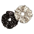Oversized Satin Scrunchie Duo - Polka Dots