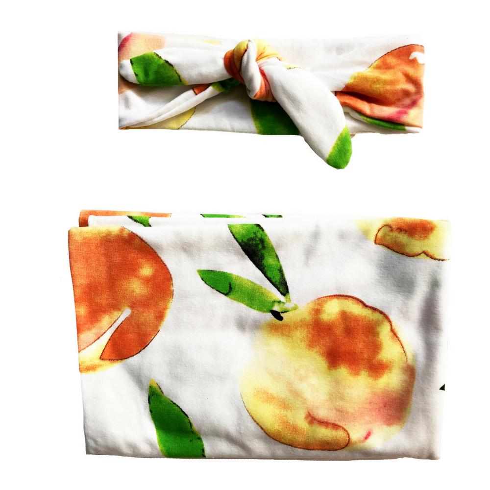 Sweet as a Peach Swaddle + Headband Set