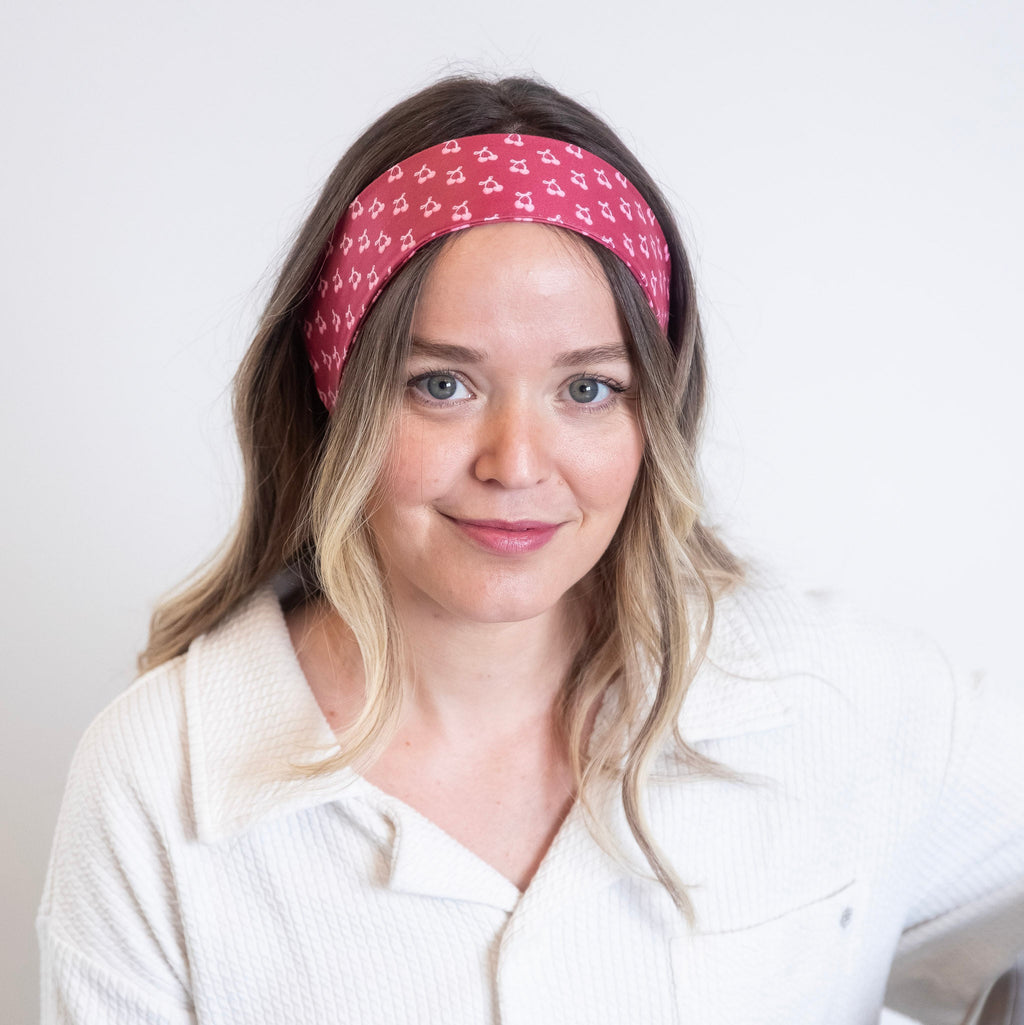 Ultra Soft Knotted Headband - Cherry Print