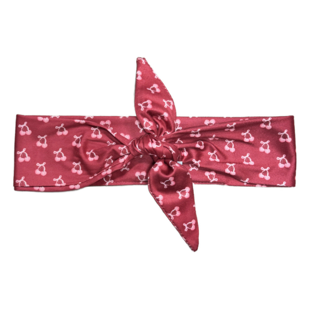 Ultra Soft Knotted Headband - Cherry Print