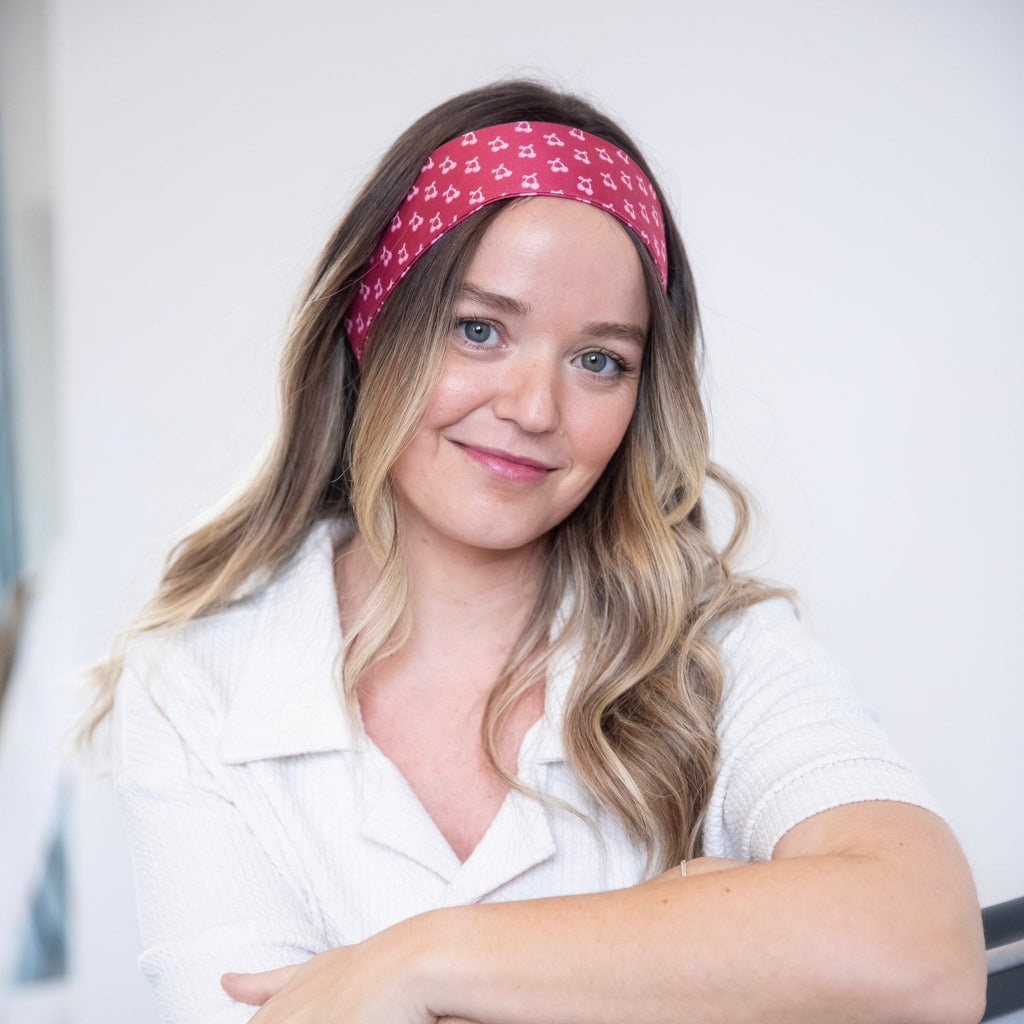 Ultra Soft Knotted Headband - Cherry Print