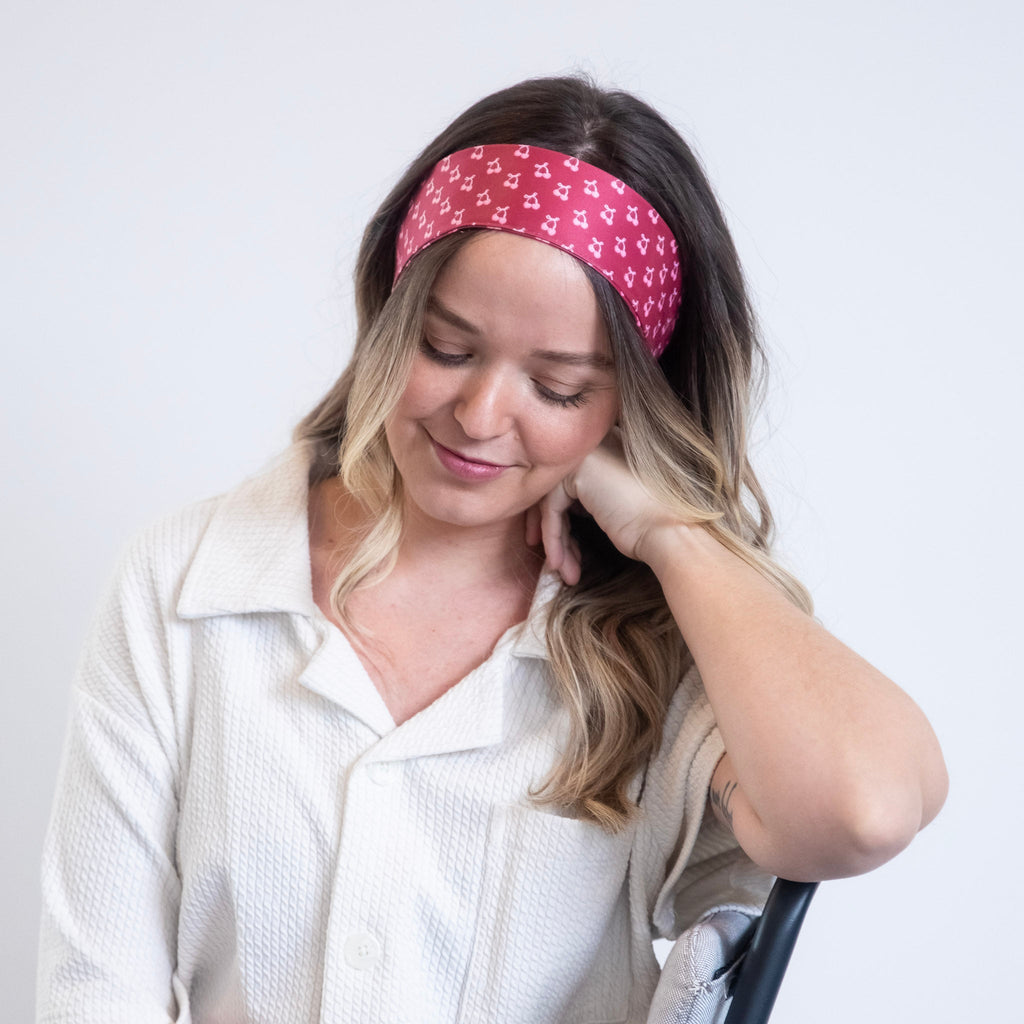 Ultra Soft Knotted Headband - Cherry Print