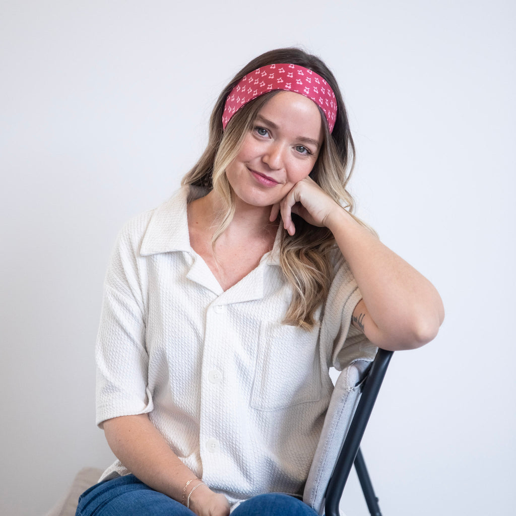 Ultra Soft Knotted Headband - Cherry Print