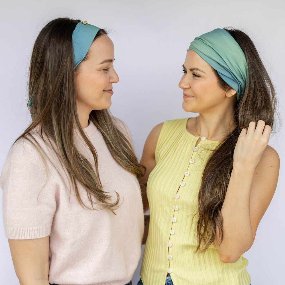 Luxe Bamboo Knotted Headband - Dark Jade Ombre