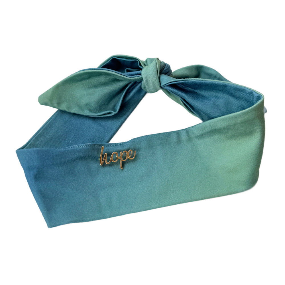 Luxe Bamboo Knotted Headband - Dark Jade Ombre
