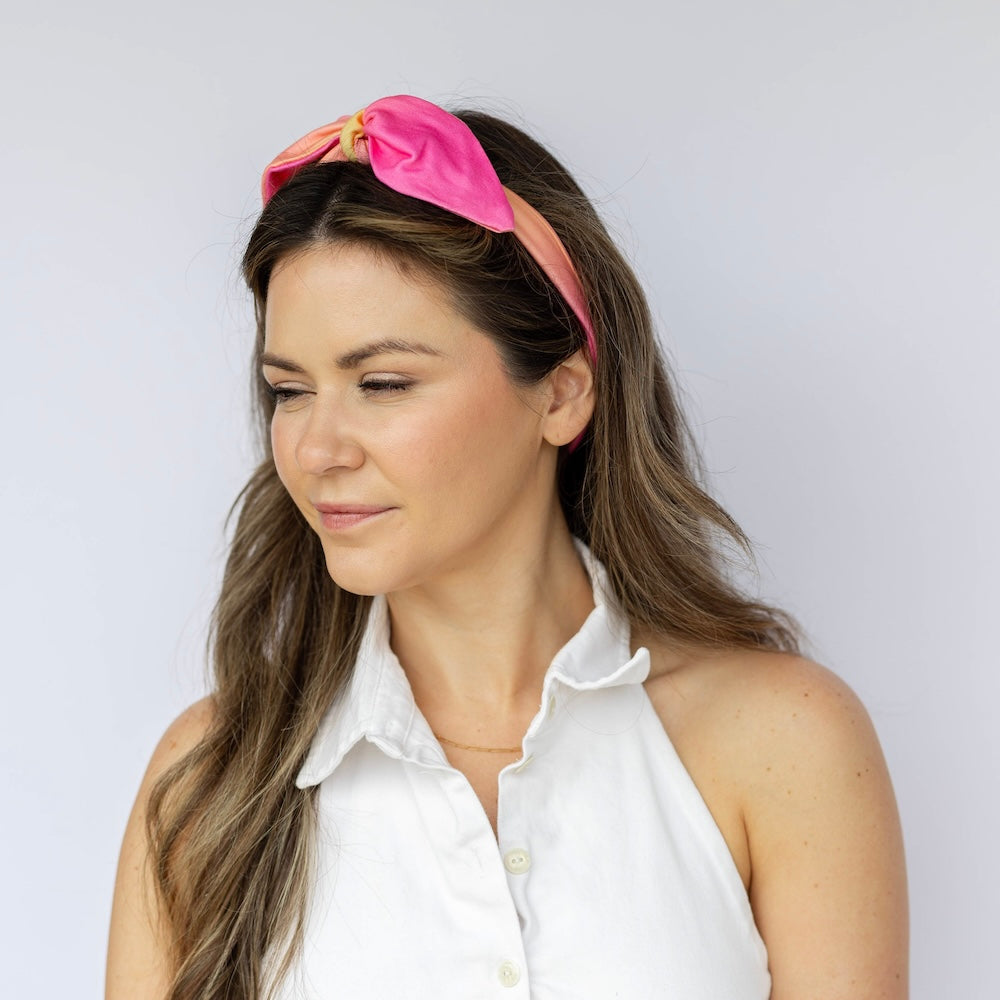 Luxe Bamboo Knotted Headband - Sunset Ombre