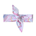 Luxe Bamboo Knotted Headband - Cotton Candy Skies Marble