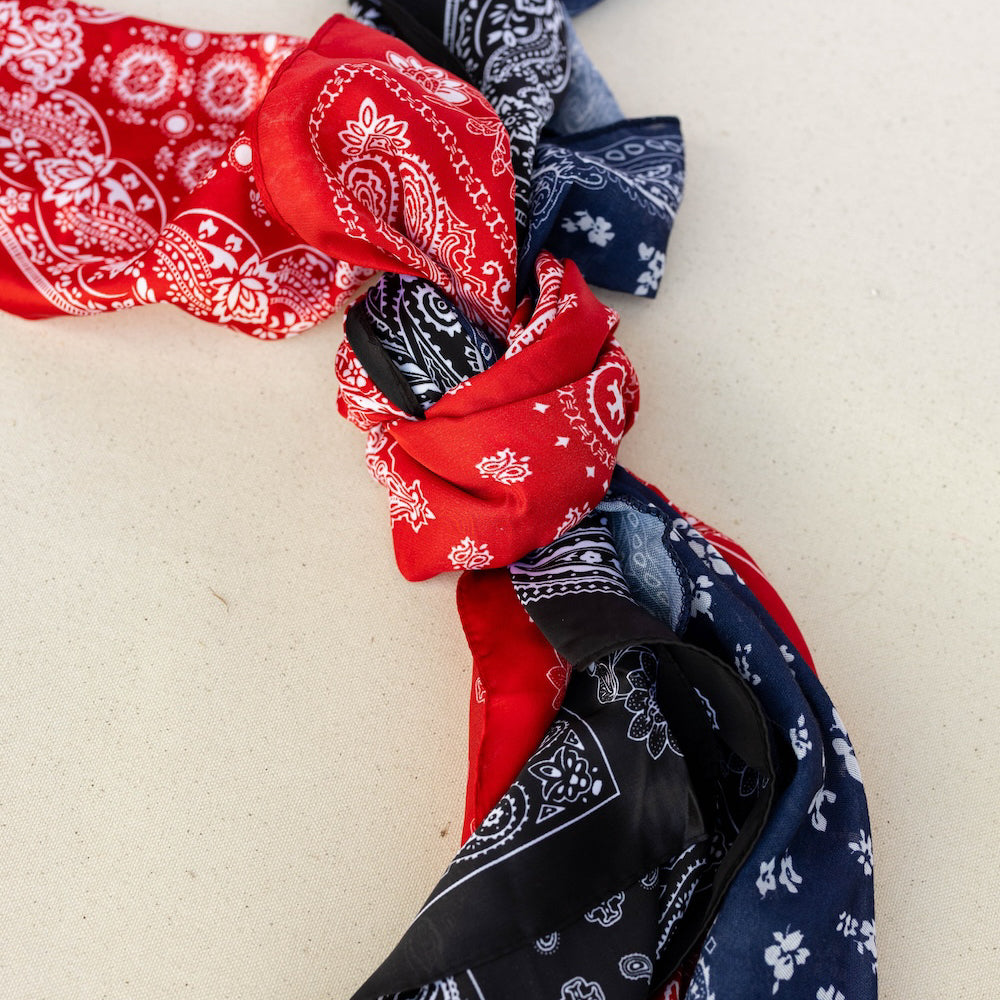Satin Paisley Headscarf - Black